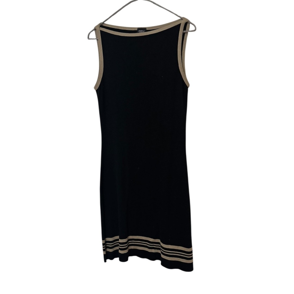 90s VTG French Curve Black Knit Tank Dress Whimsigoth high neck romantic goth M